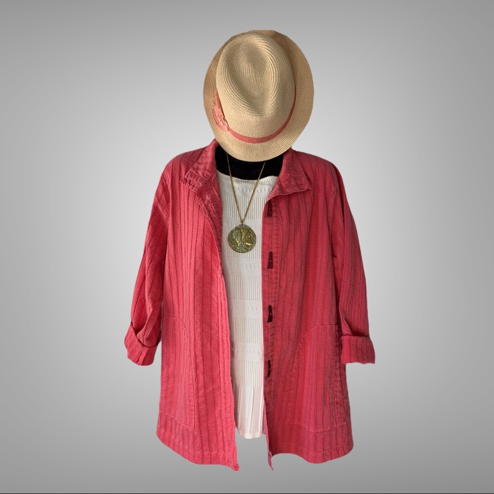 Focus Casual Life Waffle Coral Lightweight Jacket